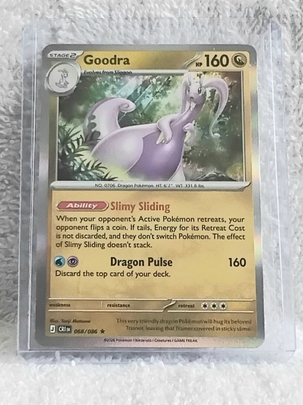 Mint 2026 Pokemon Goodra Rare ☆ Holo Card 068/086!!